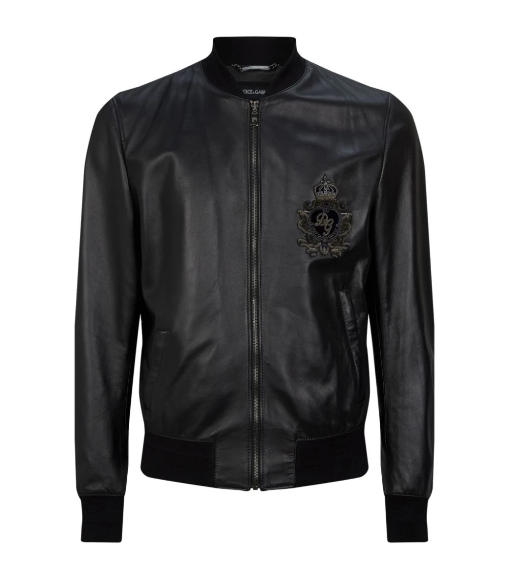 Dolce & Gabbana Logo Leather Jacket N0000-BLACK Leather Jackets 1 Dolce & Gabbana Logo Leather Jacket N0000-BLACK Leather Jackets