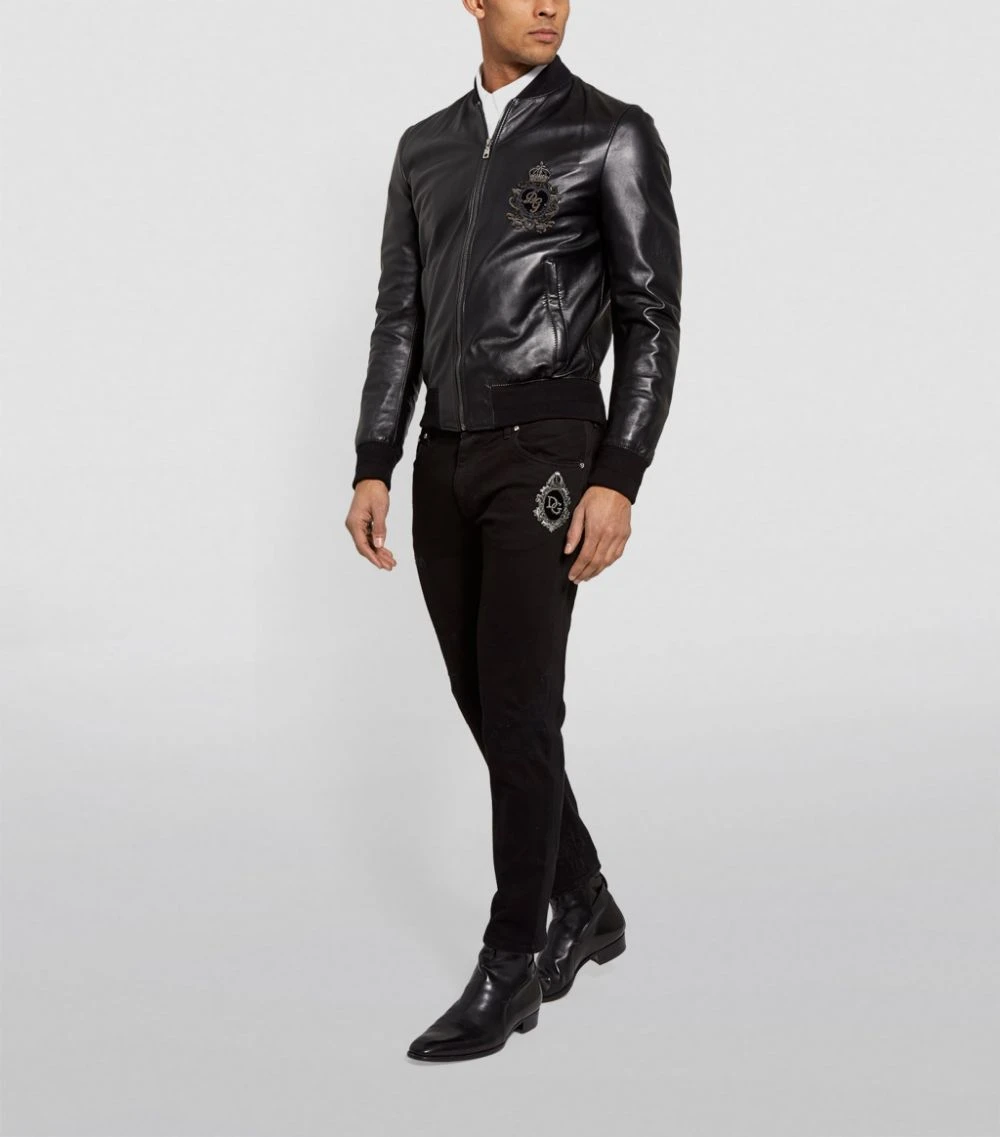 Dolce & Gabbana Logo Leather Jacket N0000-BLACK Leather Jackets 2 Dolce & Gabbana Logo Leather Jacket N0000-BLACK Leather Jackets - Image 2