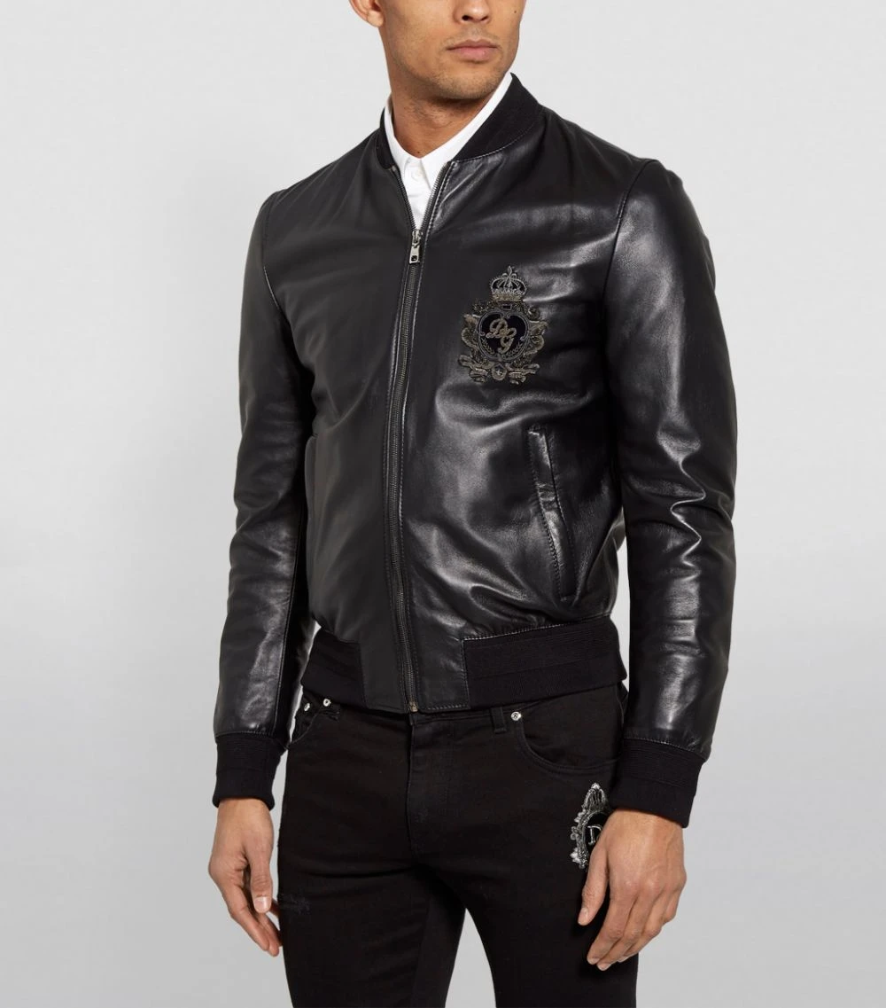 Dolce & Gabbana Logo Leather Jacket N0000-BLACK Leather Jackets 3 Dolce & Gabbana Logo Leather Jacket N0000-BLACK Leather Jackets - Image 3