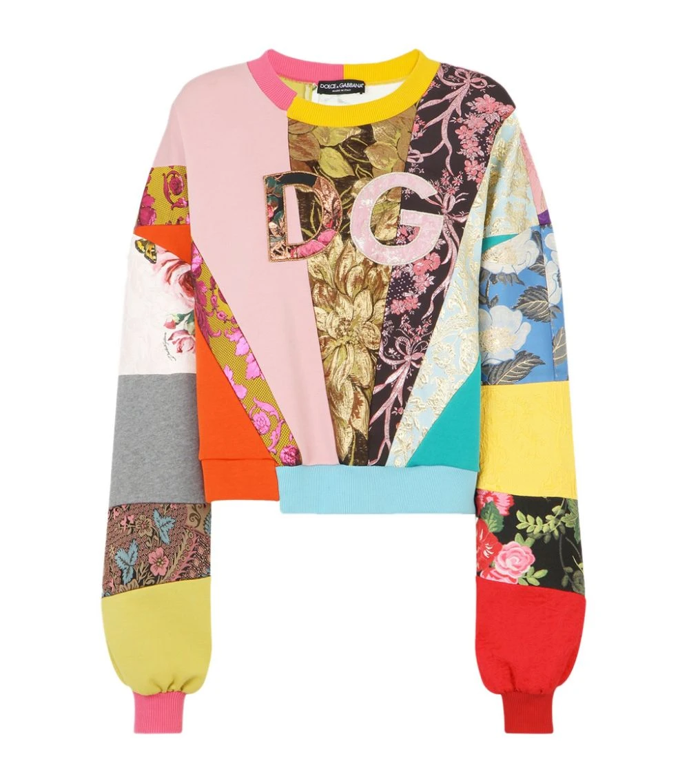 Dolce & Gabbana Logo Patchwork Sweatshirt S9000-COMBINED COLOU Sweatshirts 1 Dolce & Gabbana Logo Patchwork Sweatshirt S9000-COMBINED COLOU Sweatshirts