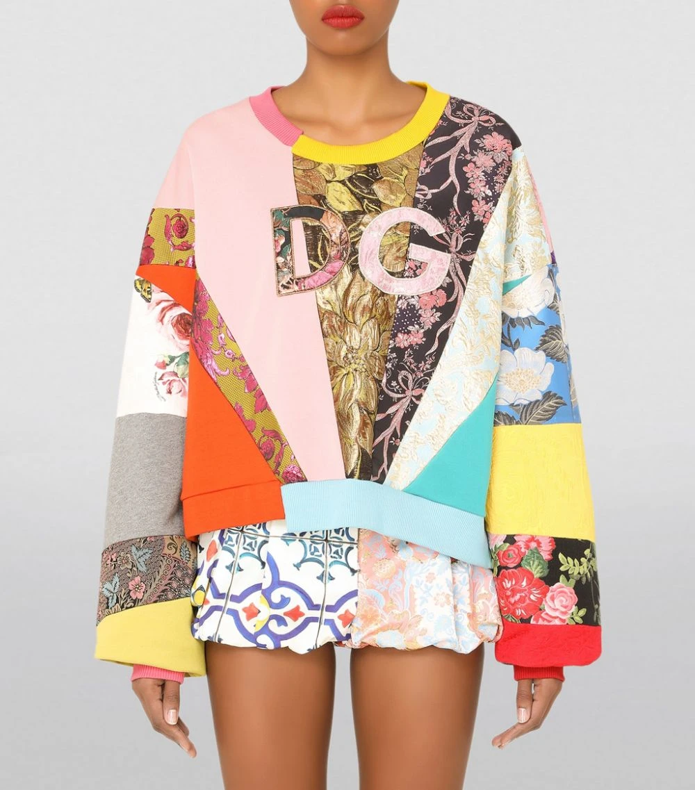 Dolce & Gabbana Logo Patchwork Sweatshirt S9000-COMBINED COLOU Sweatshirts 3 Dolce & Gabbana Logo Patchwork Sweatshirt S9000-COMBINED COLOU Sweatshirts - Image 3