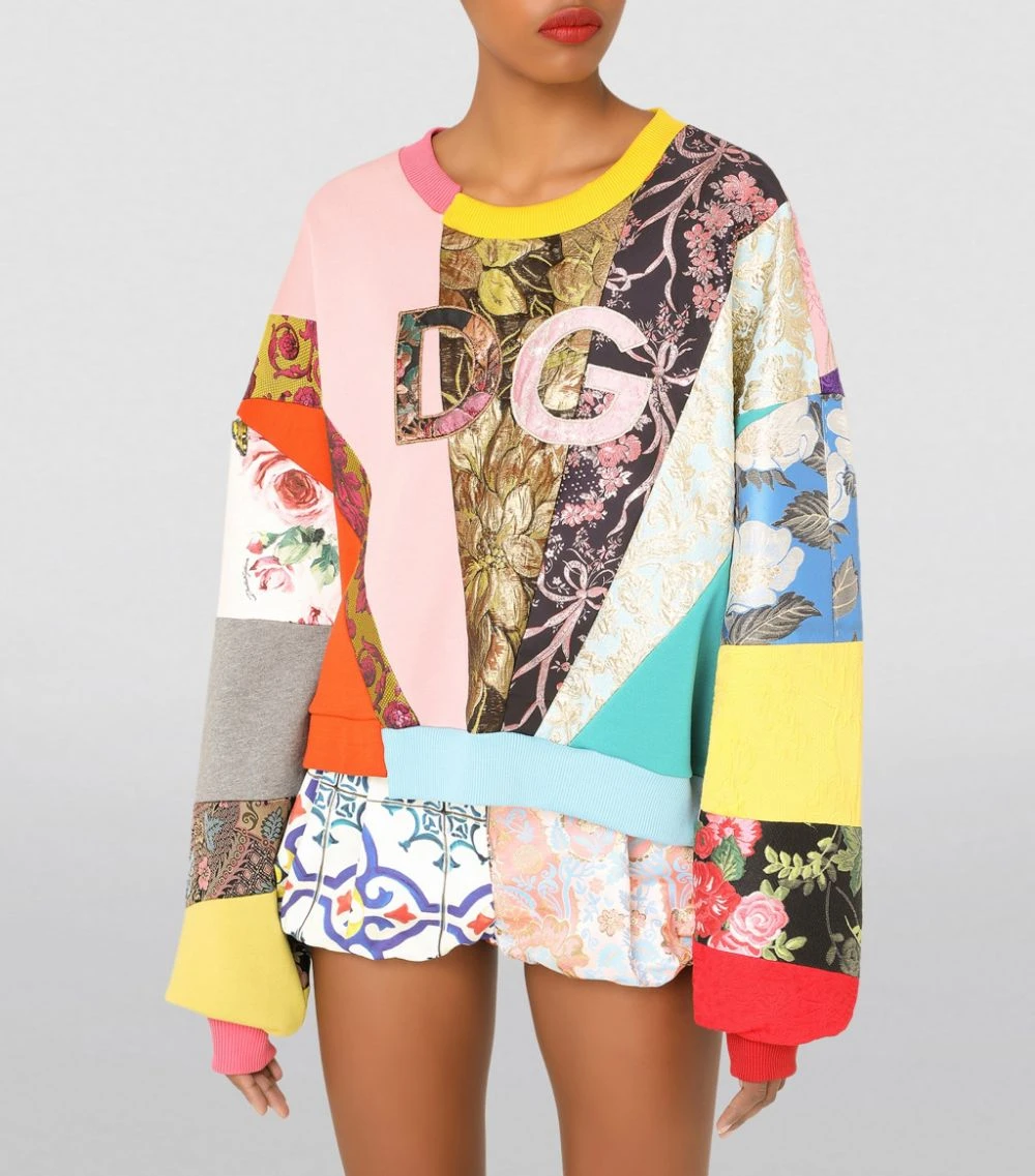 Dolce & Gabbana Logo Patchwork Sweatshirt S9000-COMBINED COLOU Sweatshirts 6 Dolce & Gabbana Logo Patchwork Sweatshirt S9000-COMBINED COLOU Sweatshirts - Image 6