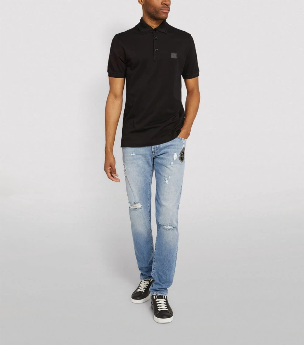 Dolce & Gabbana Logo Plaque Polo Shirt N0000-BLACK Polo Shirts 2 Dolce & Gabbana Logo Plaque Polo Shirt N0000-BLACK Polo Shirts - Image 2