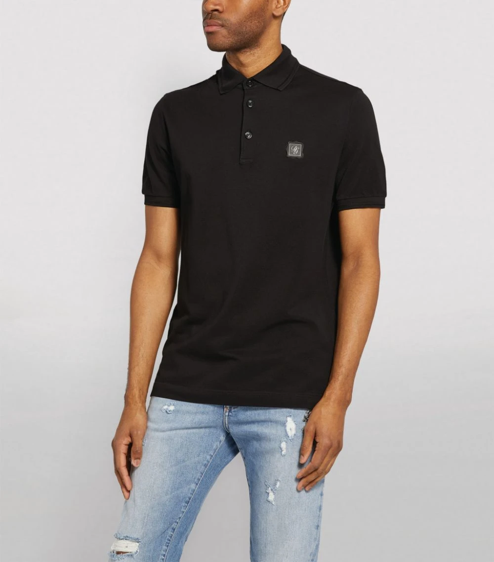 Dolce & Gabbana Logo Plaque Polo Shirt N0000-BLACK Polo Shirts 3 Dolce & Gabbana Logo Plaque Polo Shirt N0000-BLACK Polo Shirts - Image 3