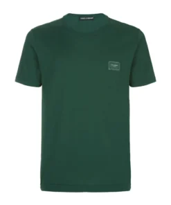 Dolce & Gabbana online Store 17 Dolce & Gabbana Logo Plaque T-Shirt V8813-MEDIUM GREEN Logo T-Shirts