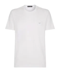 Dolce & Gabbana Logo Plaque T-Shirt W0111-WHITE Logo T-Shirts