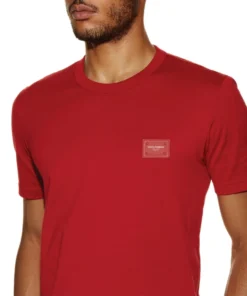 Dolce & Gabbana Logo Plaque T-Shirt R2254-BRIGHT RED Logo T-Shirts -Dolce & Gabbana online Store dolce gabbana logo plaque t shirt 15356020 26789793 1000