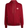 Dolce & Gabbana Logo Plaque Zip-Up Hoodie R3484-DARK BLOOD RED Sweatshirts