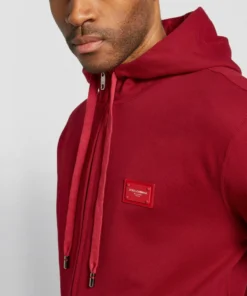 Dolce & Gabbana Logo Plaque Zip-Up Hoodie R3484-DARK BLOOD RED Sweatshirts -Dolce & Gabbana online Store dolce gabbana logo plaque zip up hoodie 15125775 25813040 1000