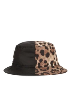 Dolce & Gabbana Logo-Plate Bucket Hat N9855-NERO/LEO Caps