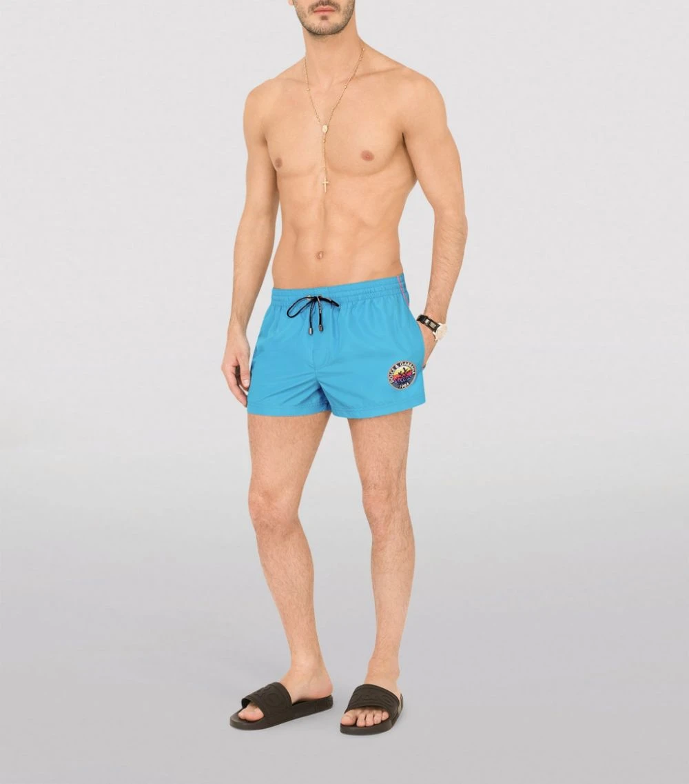 Dolce & Gabbana Logo Print Swim Shorts and Bag B0482-TORQUOISE 3 Swimwear 2 Dolce & Gabbana Logo Print Swim Shorts and Bag B0482-TORQUOISE 3 Swimwear - Image 2