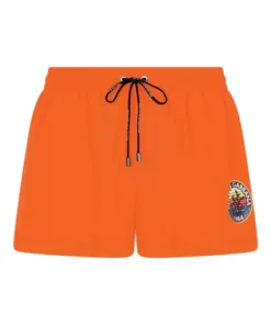 Dolce & Gabbana Logo Print Swim Shorts and Bag A3871-ARANCIO FLUO Swimwear