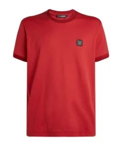 Dolce & Gabbana Logo-Stamp T-Shirt R0046-MEDIUM BORDEAU Logo T-Shirts