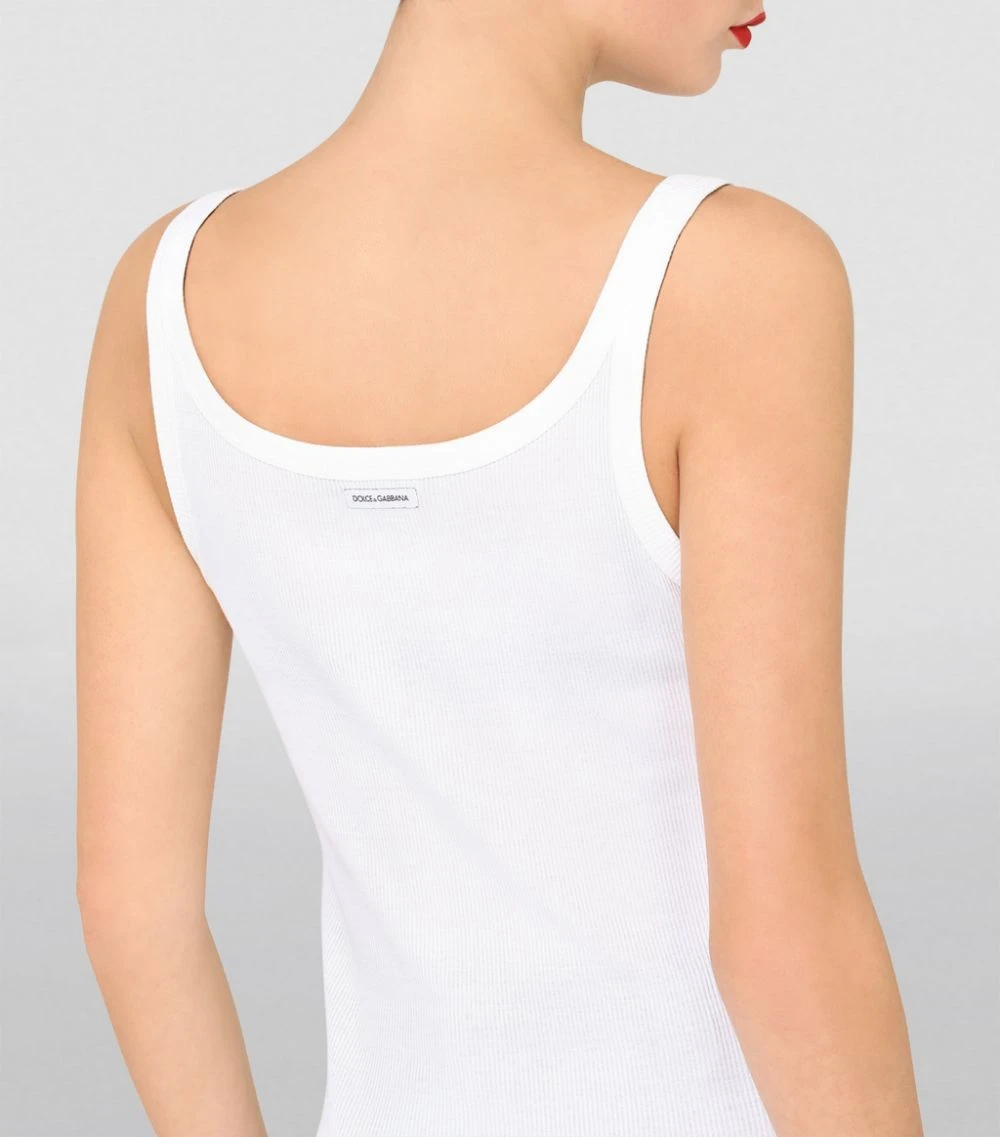 Dolce & Gabbana Logo Tank Top W0800-OPTICAL WHITE Camis & Tanks 5 Dolce & Gabbana Logo Tank Top W0800-OPTICAL WHITE Camis & Tanks - Image 5