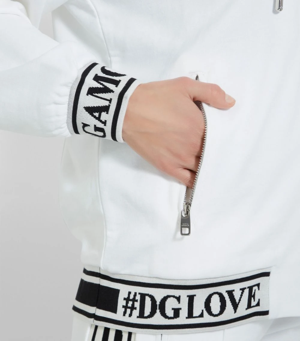 Dolce & Gabbana Logo Tape Hoodie W0800-OPTICAL WHITE Sweatshirts 4 Dolce & Gabbana Logo Tape Hoodie W0800-OPTICAL WHITE Sweatshirts - Image 4