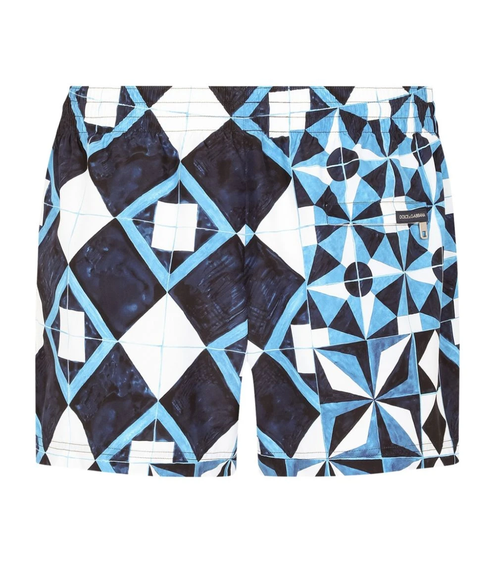 Dolce & Gabbana Majolica Print Swim Shorts HB1SU-CEMENTINE FDO. Swimwear 2 Dolce & Gabbana Majolica Print Swim Shorts HB1SU-CEMENTINE FDO. Swimwear - Image 2