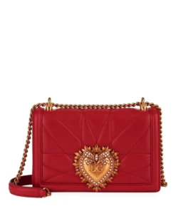 Dolce & Gabbana Medium Devotion Shoulder Bag 87124-ROSSO PAPAVERO Shoulder Bags