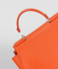 Dolce & Gabbana Medium Leather Sicily 62 Top-Handle Bag 8F200-ORANGE/LGHTBLU Top Handle Bags -Dolce & Gabbana online Store dolce gabbana medium leather sicily 62 top handle bag 16772834 33001706 1000