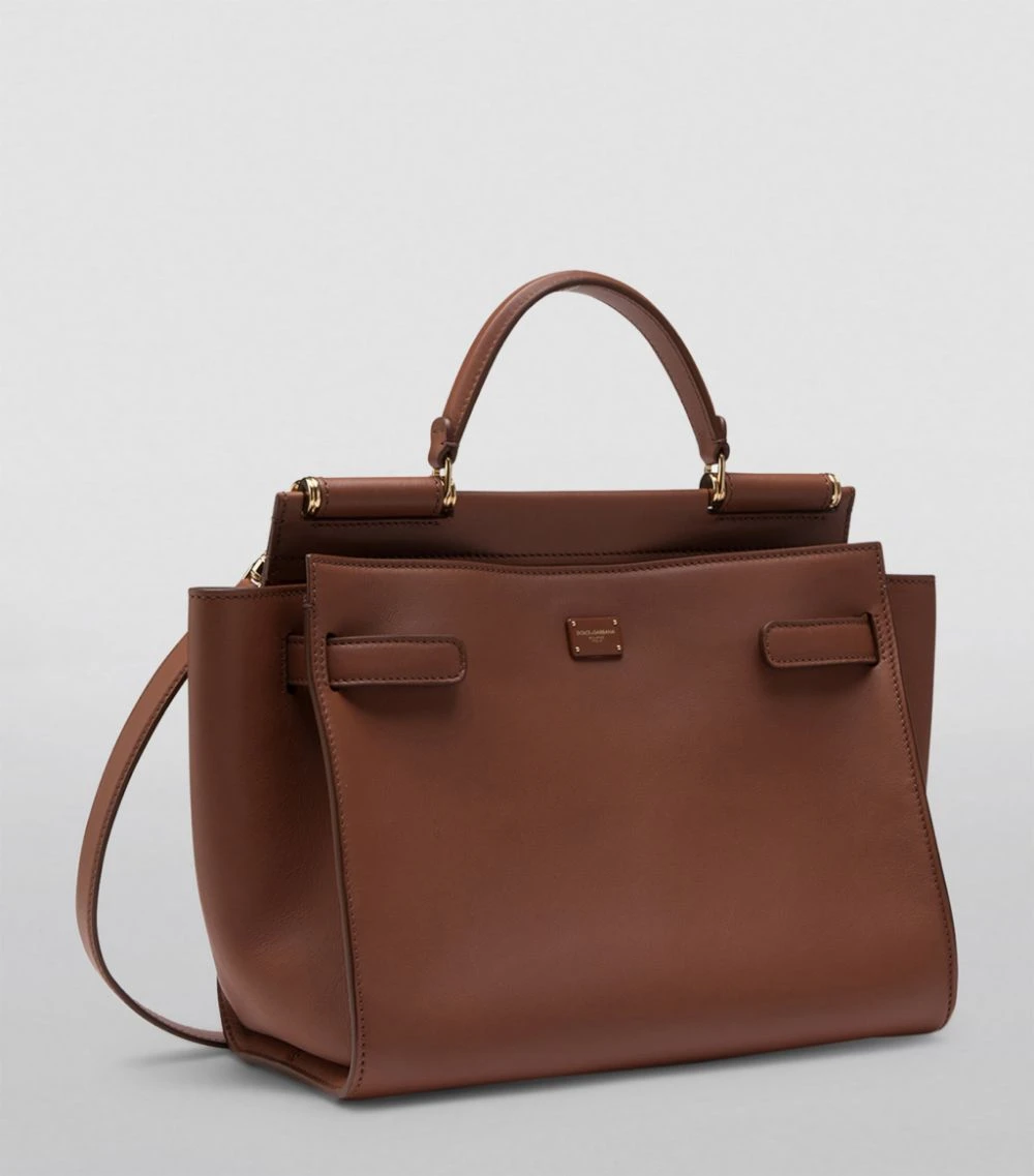 Dolce & Gabbana Medium Leather Sicily 62 Top-Handle Bag 8I196-DESERT/DOVE Top Handle Bags 2 Dolce & Gabbana Medium Leather Sicily 62 Top-Handle Bag 8I196-DESERT/DOVE Top Handle Bags - Image 2