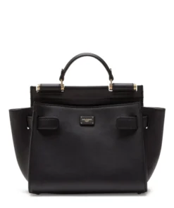 Dolce & Gabbana Medium Leather Sicily 62 Top-Handle Bag 8S479-BLACK/BROWN Top Handle Bags