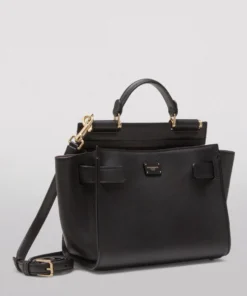 Dolce & Gabbana Medium Leather Sicily 62 Top-Handle Bag 8S479-BLACK/BROWN Top Handle Bags -Dolce & Gabbana online Store dolce gabbana medium leather sicily 62 top handle bag 16985001 33817719 1000