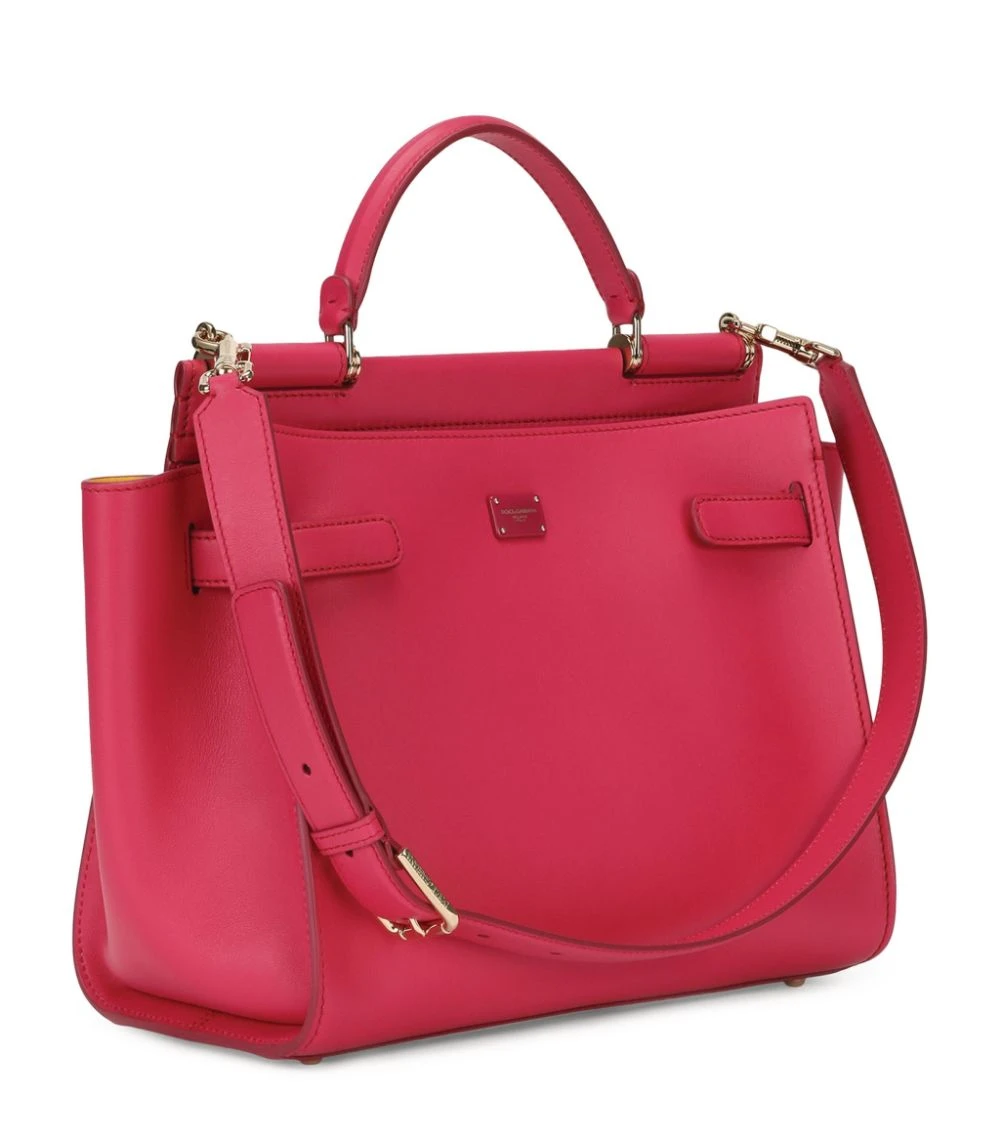 Dolce & Gabbana Medium Leather Sicily 62 Top-Handle Bag 8B031-FUCHSIA/YELLOW Top Handle Bags 1 Dolce & Gabbana Medium Leather Sicily 62 Top-Handle Bag 8B031-FUCHSIA/YELLOW Top Handle Bags
