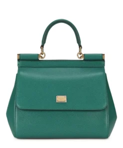 Dolce & Gabbana Medium Leather Sicily Top-Handle Bag 87174-EMERALD Top Handle Bags