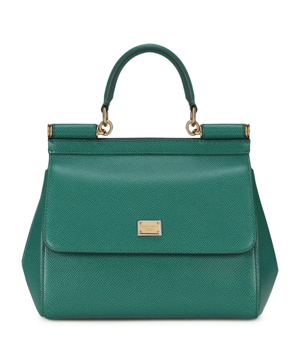 Dolce & Gabbana Medium Leather Sicily Top-Handle Bag 87174-EMERALD Top Handle Bags 1 Dolce & Gabbana Medium Leather Sicily Top-Handle Bag 87174-EMERALD Top Handle Bags
