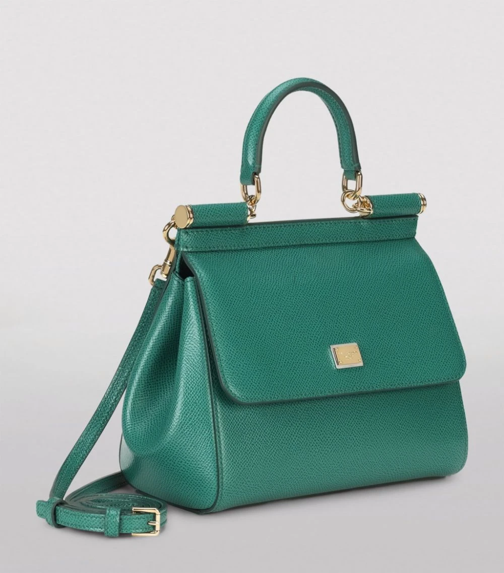 Dolce & Gabbana Medium Leather Sicily Top-Handle Bag 87174-EMERALD Top Handle Bags 2 Dolce & Gabbana Medium Leather Sicily Top-Handle Bag 87174-EMERALD Top Handle Bags - Image 2