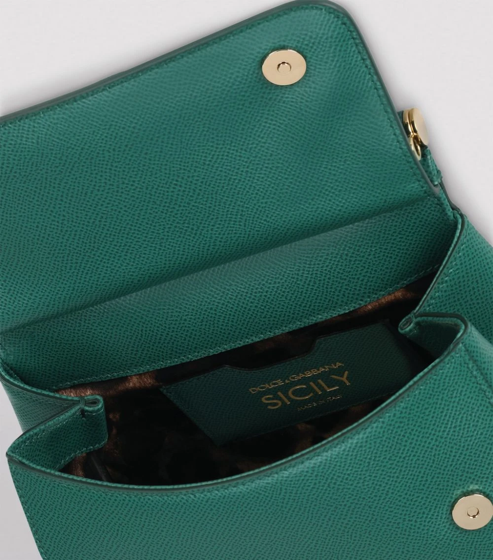Dolce & Gabbana Medium Leather Sicily Top-Handle Bag 87174-EMERALD Top Handle Bags 4 Dolce & Gabbana Medium Leather Sicily Top-Handle Bag 87174-EMERALD Top Handle Bags - Image 4