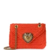 Dolce & Gabbana Medium Raffia Devotion Shoulder Bag 8N222-ORANGE/MANDARI Shoulder Bags