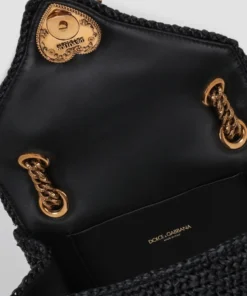 Dolce & Gabbana Medium Raffia Devotion Shoulder Bag 8B956-BLACK/BLACK Top Handle Bags -Dolce & Gabbana online Store dolce gabbana medium raffia devotion shoulder bag 16786596 33077139 1000