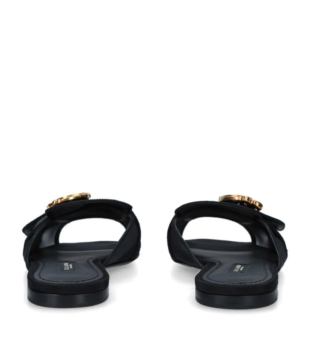 Dolce & Gabbana Mesh Baroque Logo Sandals BLACK Slides 2 Dolce & Gabbana Mesh Baroque Logo Sandals BLACK Slides - Image 2