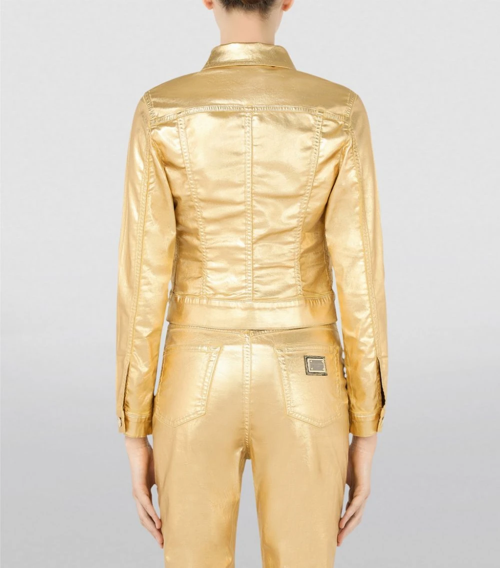 Dolce & Gabbana Metallic Denim Jacket S0997-GOLD Denim Jackets 3 Dolce & Gabbana Metallic Denim Jacket S0997-GOLD Denim Jackets - Image 3