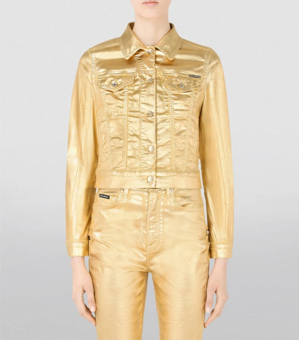 Dolce & Gabbana Metallic Denim Jacket S0997-GOLD Denim Jackets 6 Dolce & Gabbana Metallic Denim Jacket S0997-GOLD Denim Jackets - Image 6
