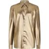 Dolce & Gabbana Metallic Tuxedo Shirt S0997-GOLD Casual Shirts