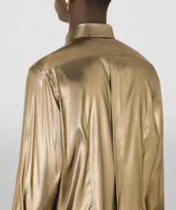 Dolce & Gabbana Metallic Tuxedo Shirt S0997-GOLD Casual Shirts -Dolce & Gabbana online Store dolce gabbana metallic tuxedo shirt 17513079 36356775 1000