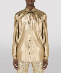 Dolce & Gabbana Metallic Tuxedo Shirt S0997-GOLD Casual Shirts -Dolce & Gabbana online Store dolce gabbana metallic tuxedo shirt 17513079 36357582 1000