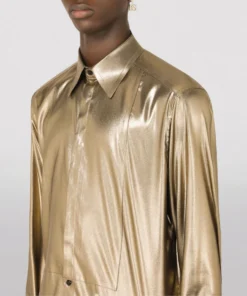 Dolce & Gabbana Metallic Tuxedo Shirt S0997-GOLD Casual Shirts -Dolce & Gabbana online Store dolce gabbana metallic tuxedo shirt 17513079 36357585 1000