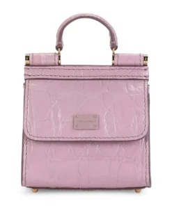 Dolce & Gabbana Micro Crocodile Sicily 58 Top-Handle Bag 8L418-PINK Top Handle Bags