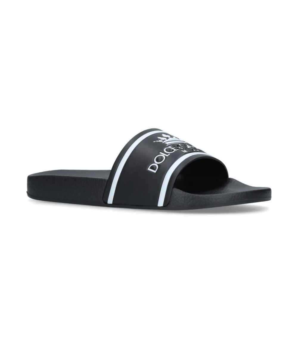 Dolce & Gabbana Milano Slides BLK/WHITE 1 Dolce & Gabbana Milano Slides BLK/WHITE