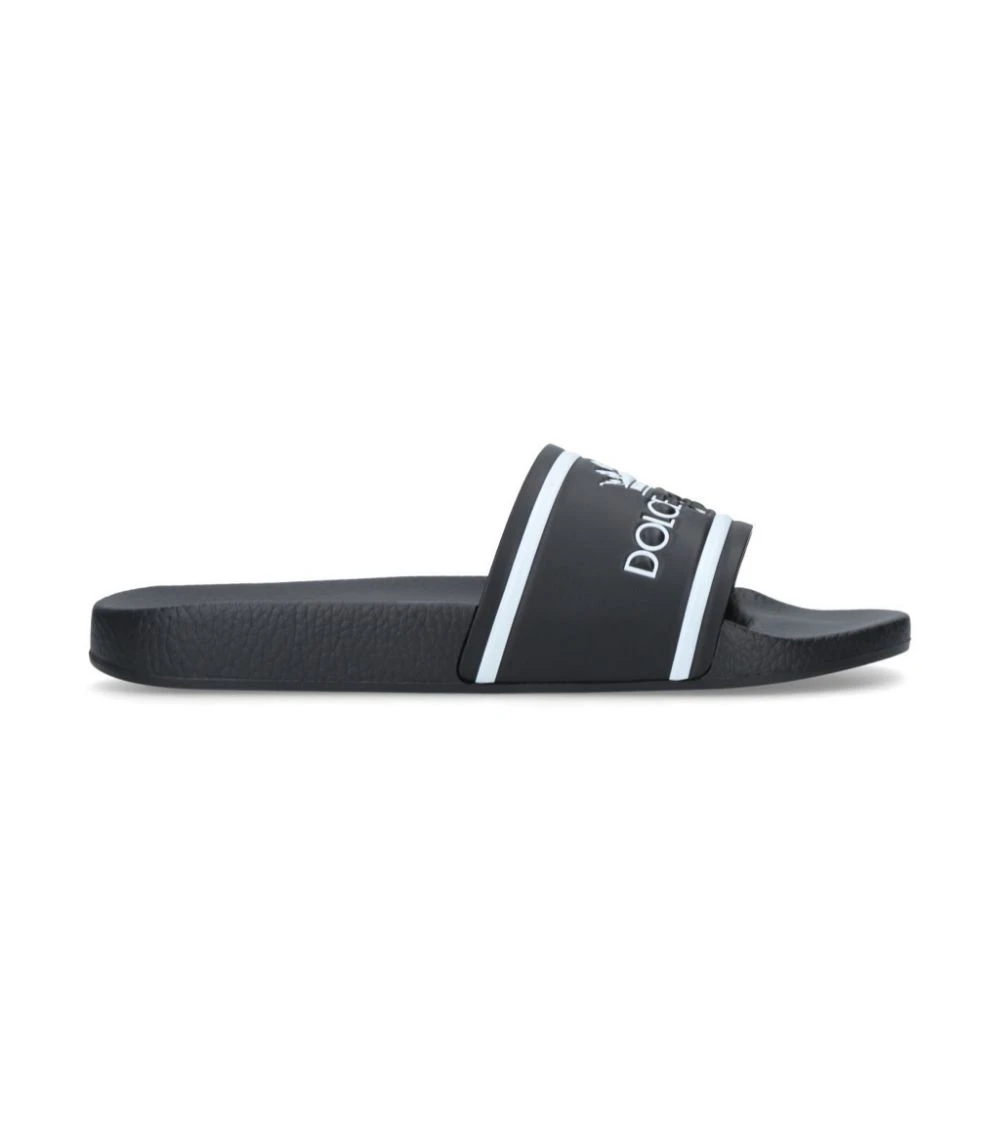 Dolce & Gabbana Milano Slides BLK/WHITE 3 Dolce & Gabbana Milano Slides BLK/WHITE - Image 3