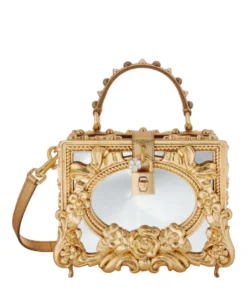 Dolce & Gabbana Mirror Embellished Top-Handle Bag 8B034-MULTICOLOR/GOL Top Handle Bags