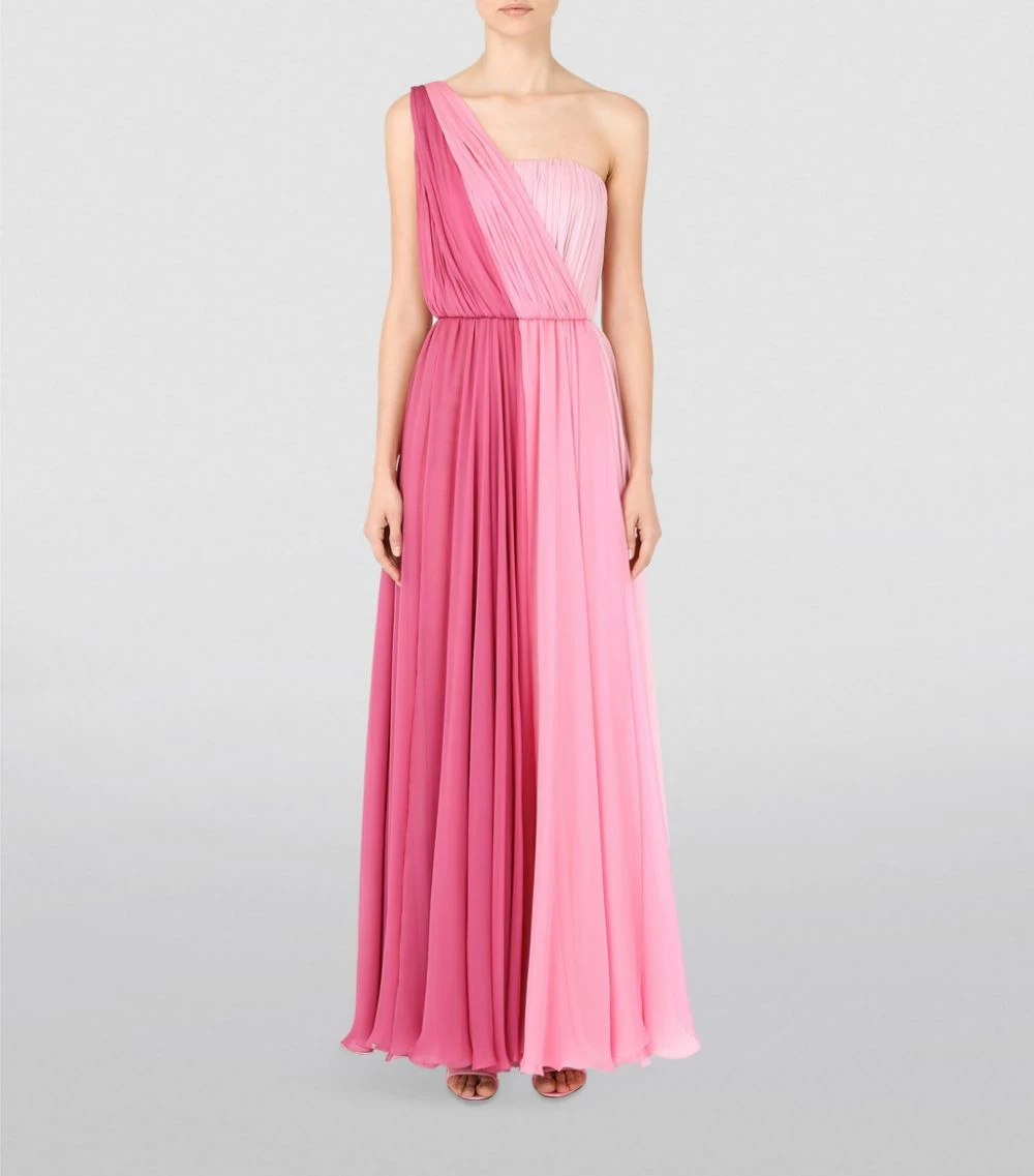 Dolce & Gabbana Multicoloured Chiffon One-Shoulder Gown S9002-COMBINED COLOU Gowns 3 Dolce & Gabbana Multicoloured Chiffon One-Shoulder Gown S9002-COMBINED COLOU Gowns - Image 3