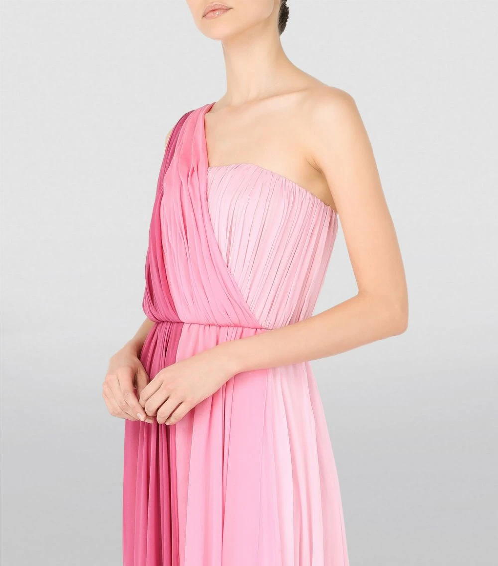 Dolce & Gabbana Multicoloured Chiffon One-Shoulder Gown S9002-COMBINED COLOU Gowns 6 Dolce & Gabbana Multicoloured Chiffon One-Shoulder Gown S9002-COMBINED COLOU Gowns - Image 6