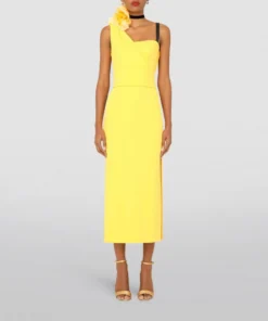 Dolce & Gabbana One-Shoulder Midi Dress A3661-YELLOW Midi Dresses -Dolce & Gabbana online Store dolce gabbana one shoulder midi dress 16773484 33003679 1000