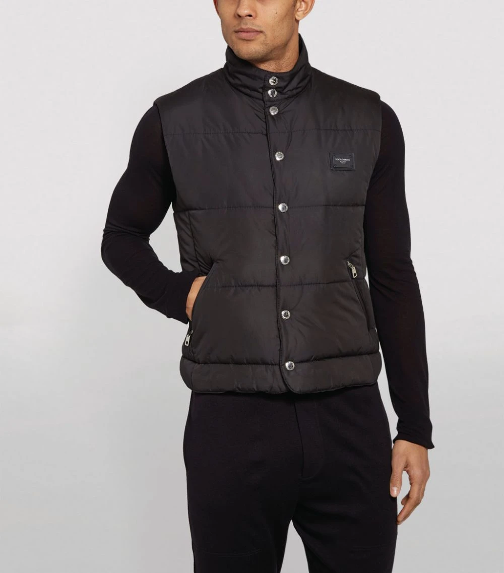 Dolce & Gabbana Padded Logo Gilet N0000-BLACK Gilets 3 Dolce & Gabbana Padded Logo Gilet N0000-BLACK Gilets - Image 3