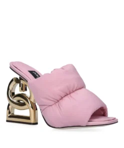 Dolce & Gabbana Padded Mules 115 PALE PINK Heeled Mules