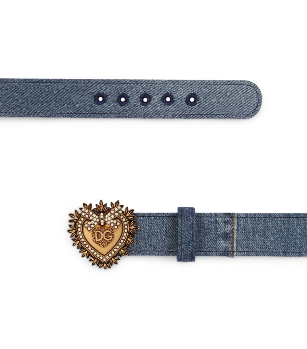 Dolce & Gabbana Patchwork Denim Devotion Belt 8M800-DENIM Belts 2 Dolce & Gabbana Patchwork Denim Devotion Belt 8M800-DENIM Belts - Image 2