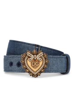 Dolce & Gabbana Patchwork Denim Devotion Belt 8M800-DENIM Belts
